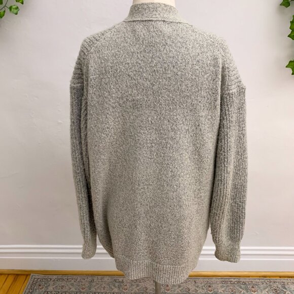 Calvin Klein‎ Jeans Chunky Knit Wool Gray Sweater Cardigan Size M - Picture 6 of 10